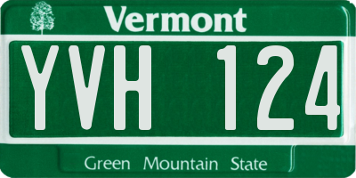 VT license plate YVH124