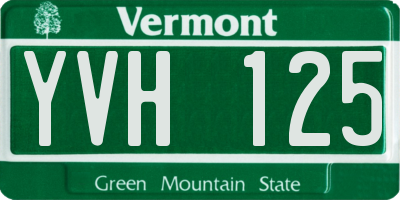 VT license plate YVH125