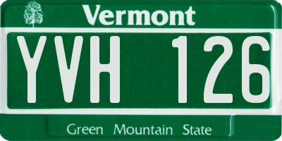 VT license plate YVH126