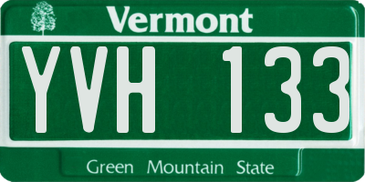 VT license plate YVH133