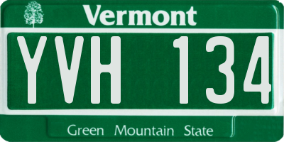 VT license plate YVH134