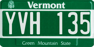 VT license plate YVH135