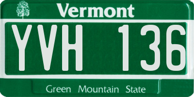 VT license plate YVH136