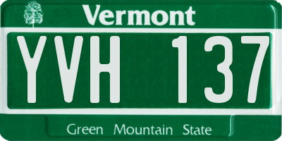 VT license plate YVH137