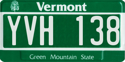 VT license plate YVH138