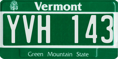 VT license plate YVH143