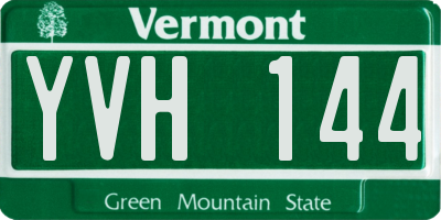 VT license plate YVH144