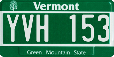 VT license plate YVH153