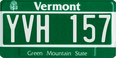 VT license plate YVH157