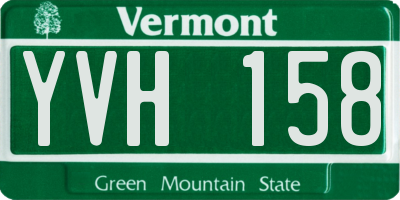 VT license plate YVH158