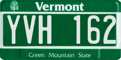 VT license plate YVH162