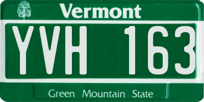 VT license plate YVH163