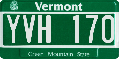 VT license plate YVH170