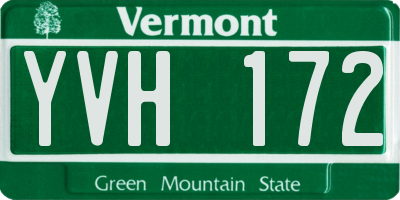 VT license plate YVH172