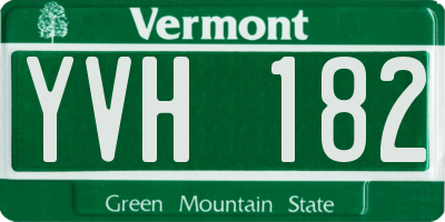 VT license plate YVH182