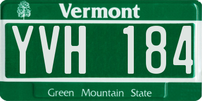 VT license plate YVH184