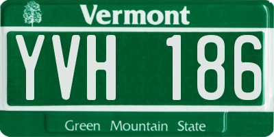 VT license plate YVH186