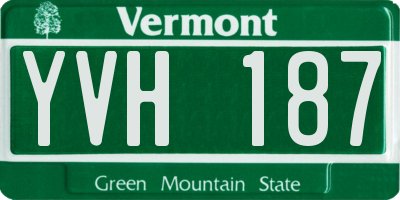 VT license plate YVH187