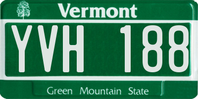 VT license plate YVH188