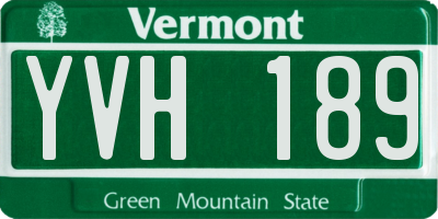 VT license plate YVH189
