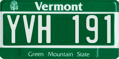 VT license plate YVH191