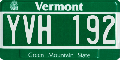 VT license plate YVH192
