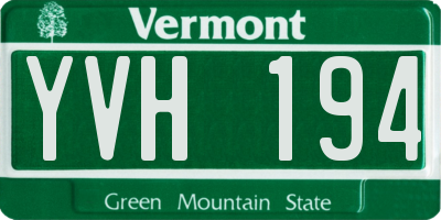 VT license plate YVH194