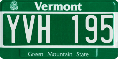VT license plate YVH195