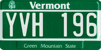 VT license plate YVH196