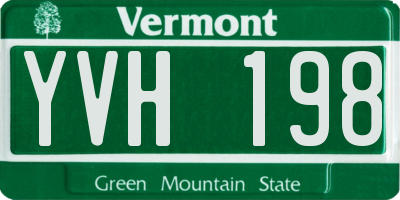 VT license plate YVH198