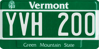 VT license plate YVH200