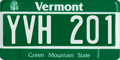 VT license plate YVH201
