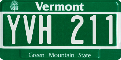 VT license plate YVH211