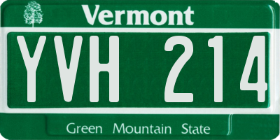 VT license plate YVH214