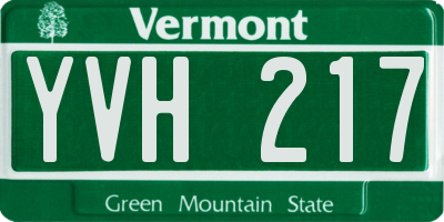 VT license plate YVH217