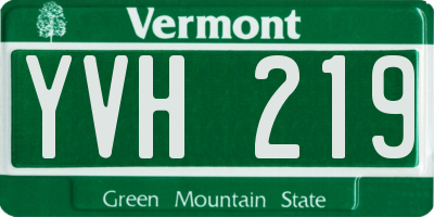 VT license plate YVH219