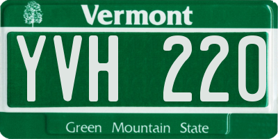 VT license plate YVH220