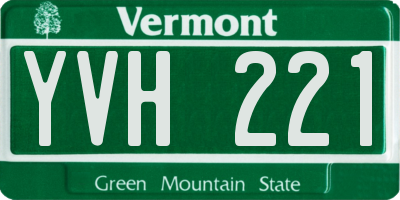 VT license plate YVH221