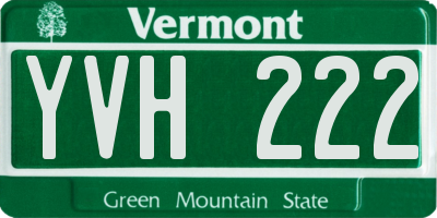 VT license plate YVH222