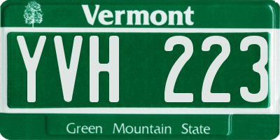 VT license plate YVH223