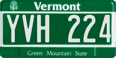 VT license plate YVH224