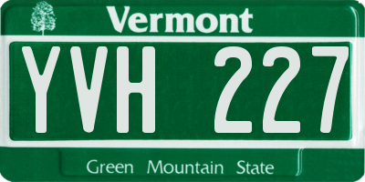 VT license plate YVH227