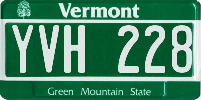 VT license plate YVH228