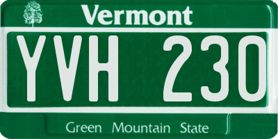 VT license plate YVH230