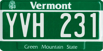VT license plate YVH231