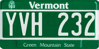 VT license plate YVH232
