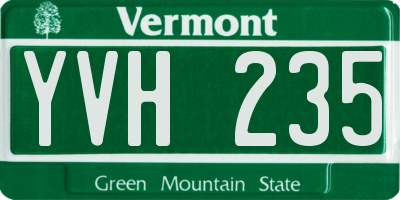 VT license plate YVH235
