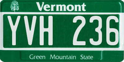 VT license plate YVH236