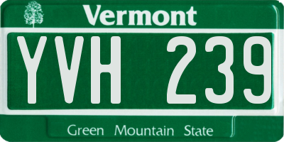VT license plate YVH239