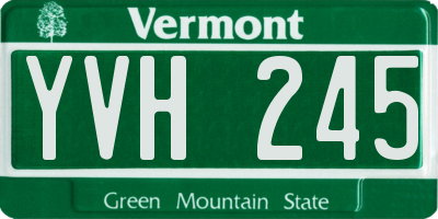 VT license plate YVH245